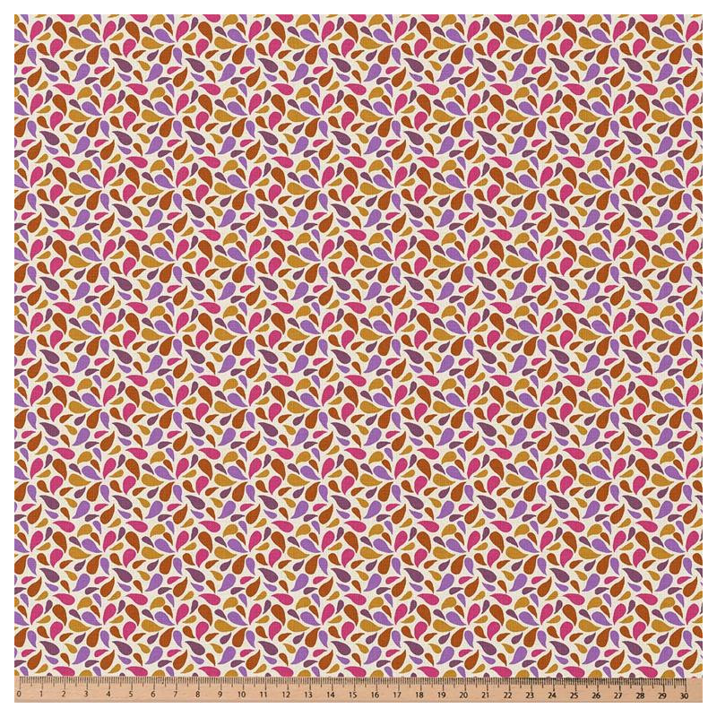 Printed Cotton OTMA Caramel / Violet